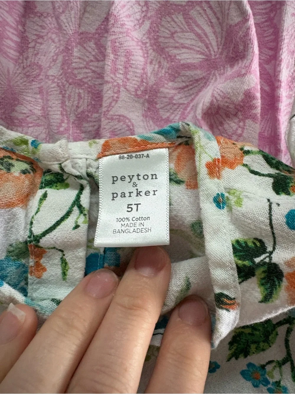 Janie and Jack Girls' Pink, Lavender, Floral & Chambray Blue Dress Set
